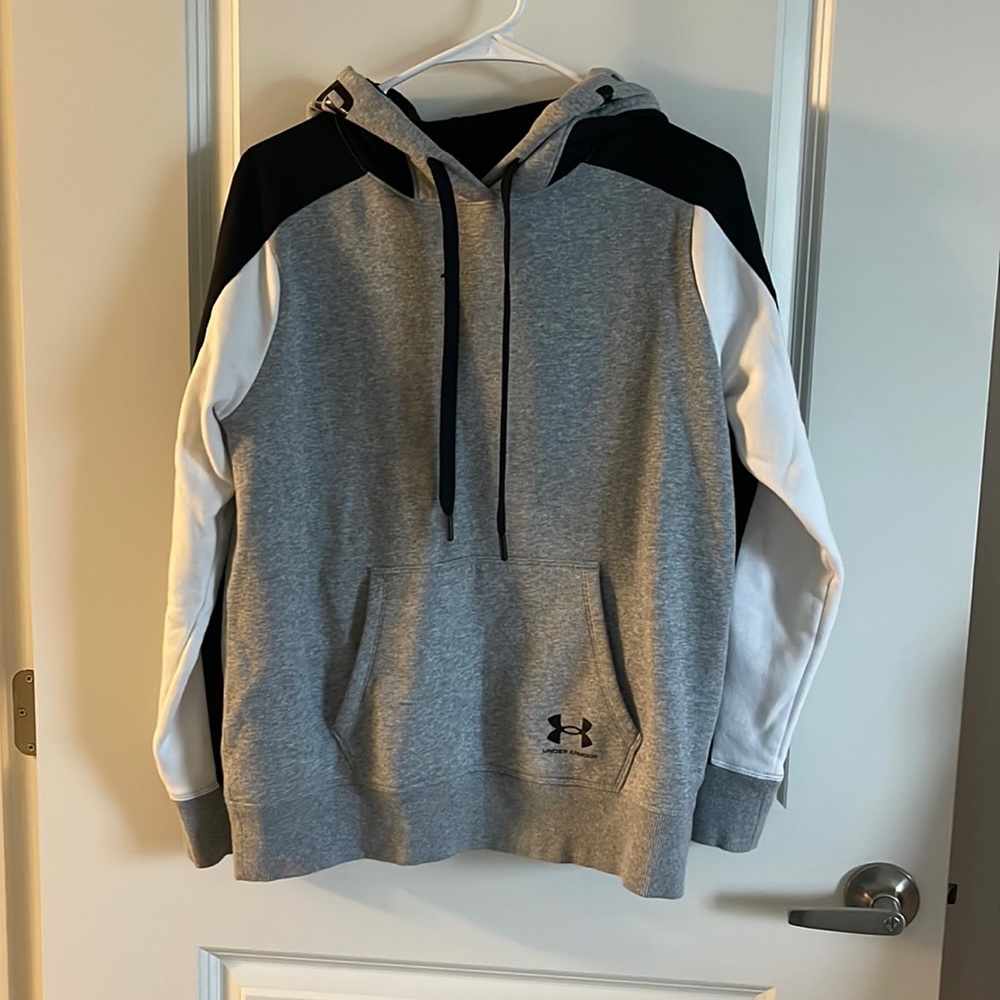 Under Armour Loose Fit Womens Gray, Black and White Hoodie